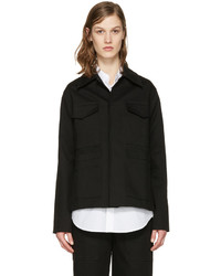 Женская черная куртка из саржи от Studio Nicholson