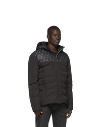 Мужская черная куртка-пуховик с принтом от Fendi