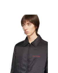 Мужская черная куртка-пуховик с принтом от Valentino