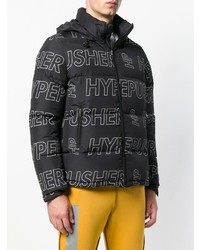 Мужская черная куртка-пуховик с принтом от Omc