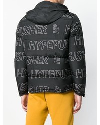 Мужская черная куртка-пуховик с принтом от Omc