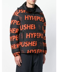 Мужская черная куртка-пуховик с принтом от Omc