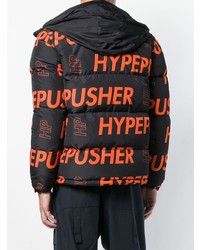 Мужская черная куртка-пуховик с принтом от Omc