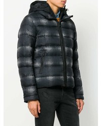 Мужская черная куртка-пуховик с принтом от Fay