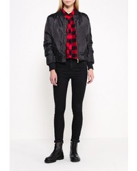 Женская черная куртка-пуховик от Influence