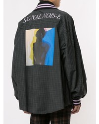 Мужская черная куртка-рубашка в клетку от Christian Dada