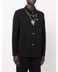 Мужская черная куртка-рубашка с принтом от Marcelo Burlon County of Milan