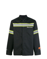 Мужская черная куртка-рубашка с принтом от Heron Preston