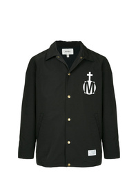 Мужская черная куртка-рубашка с принтом от Makavelic