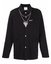 Мужская черная куртка-рубашка с принтом от Marcelo Burlon County of Milan