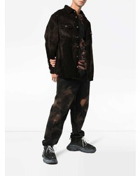 Мужская черная куртка-рубашка с принтом от 424