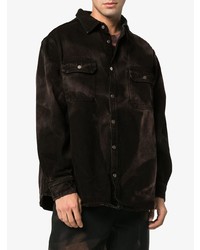 Мужская черная куртка-рубашка с принтом от 424