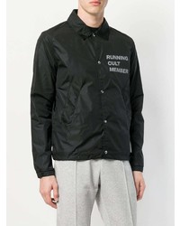 Мужская черная куртка-рубашка с принтом от Satisfy