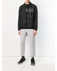 Мужская черная куртка-рубашка с принтом от Satisfy