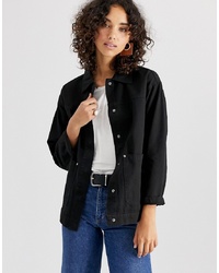 Женская черная куртка-рубашка от ASOS DESIGN
