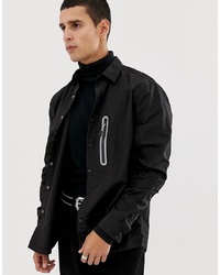 Мужская черная куртка-рубашка от ASOS DESIGN
