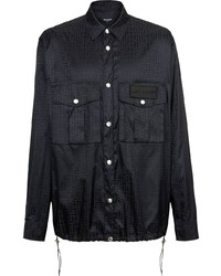 Мужская черная куртка-рубашка от Balmain