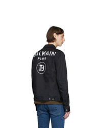 Мужская черная куртка-рубашка от Balmain