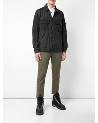 Мужская черная куртка-рубашка от Stone Island