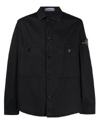 Мужская черная куртка-рубашка от Stone Island