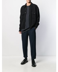 Мужская черная куртка-рубашка от Lemaire