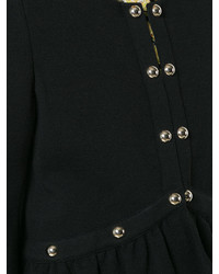 Женская черная куртка с вышивкой от Moschino