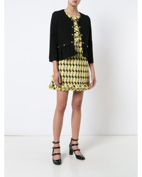 Женская черная куртка с вышивкой от Moschino