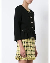 Женская черная куртка с вышивкой от Moschino