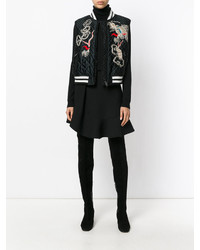 Женская черная куртка с вышивкой от Ermanno Scervino