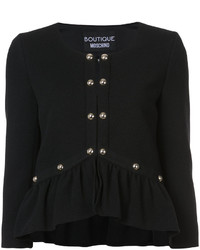 Женская черная куртка с вышивкой от Moschino