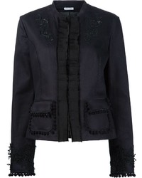 Женская черная куртка с вышивкой от Tomas Maier