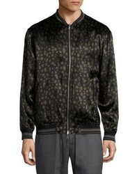 Черная куртка с леопардовым принтом