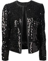 Женская черная куртка с пайетками от Dolce & Gabbana