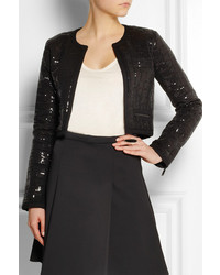 Женская черная куртка с пайетками от Karl Lagerfeld