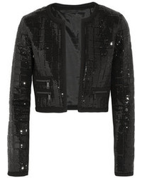 Женская черная куртка с пайетками от Karl Lagerfeld