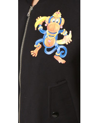 Женская черная куртка с принтом от Moschino