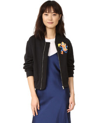 Женская черная куртка с принтом от Moschino