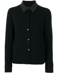 Женская черная куртка с шипами от Moschino