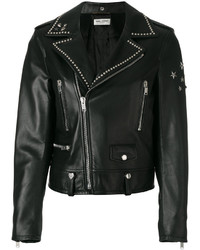 Женская черная куртка с шипами от Saint Laurent