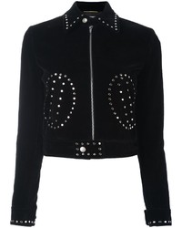 Женская черная куртка с шипами от Saint Laurent