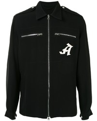 Черная куртка харрингтон с вышивкой от Alexander McQueen