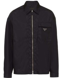 Черная куртка харрингтон от Prada