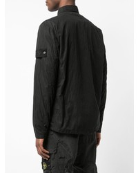 Мужская черная легкая куртка-рубашка от Stone Island