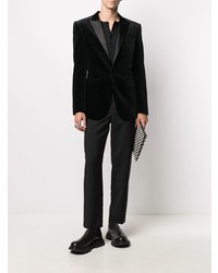 Мужская черная лонгслив с горловиной на пуговицах от Dolce & Gabbana