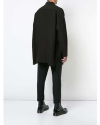 Мужская черная льняная куртка-рубашка с вышивкой от Forme D'expression