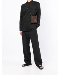 Мужская черная льняная рубашка с длинным рукавом от Armani Exchange