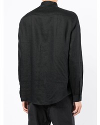 Мужская черная льняная рубашка с длинным рукавом от Armani Exchange