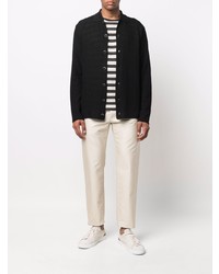 Мужская черная льняная рубашка с длинным рукавом от Barena