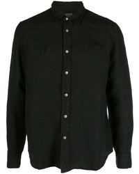 Мужская черная льняная рубашка с длинным рукавом от Diesel