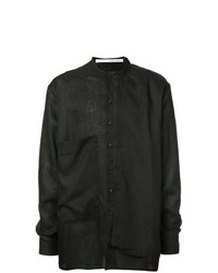 Мужская черная льняная рубашка с длинным рукавом от Isabel Benenato